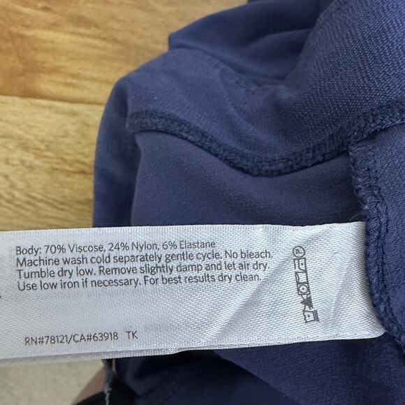 Eileen Fisher Pants Womens Small Blue Pull On Stretch Career Viscose Crop 26.5 - Picture 4 of 8